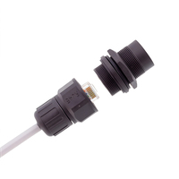 Prise femelle RJ45 étanche IP67 à montage sur panneau pour éclairage LED de plantes, à souder sur circuit imprimé