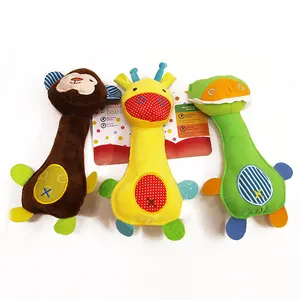 Nuovi regali per feste giocattoli per cani Pet Puppy Chew Squeaker Squeaky peluche Sound Cartoon dinosaur/Deer/Monkey Toys piccolo regalo per animali domestici