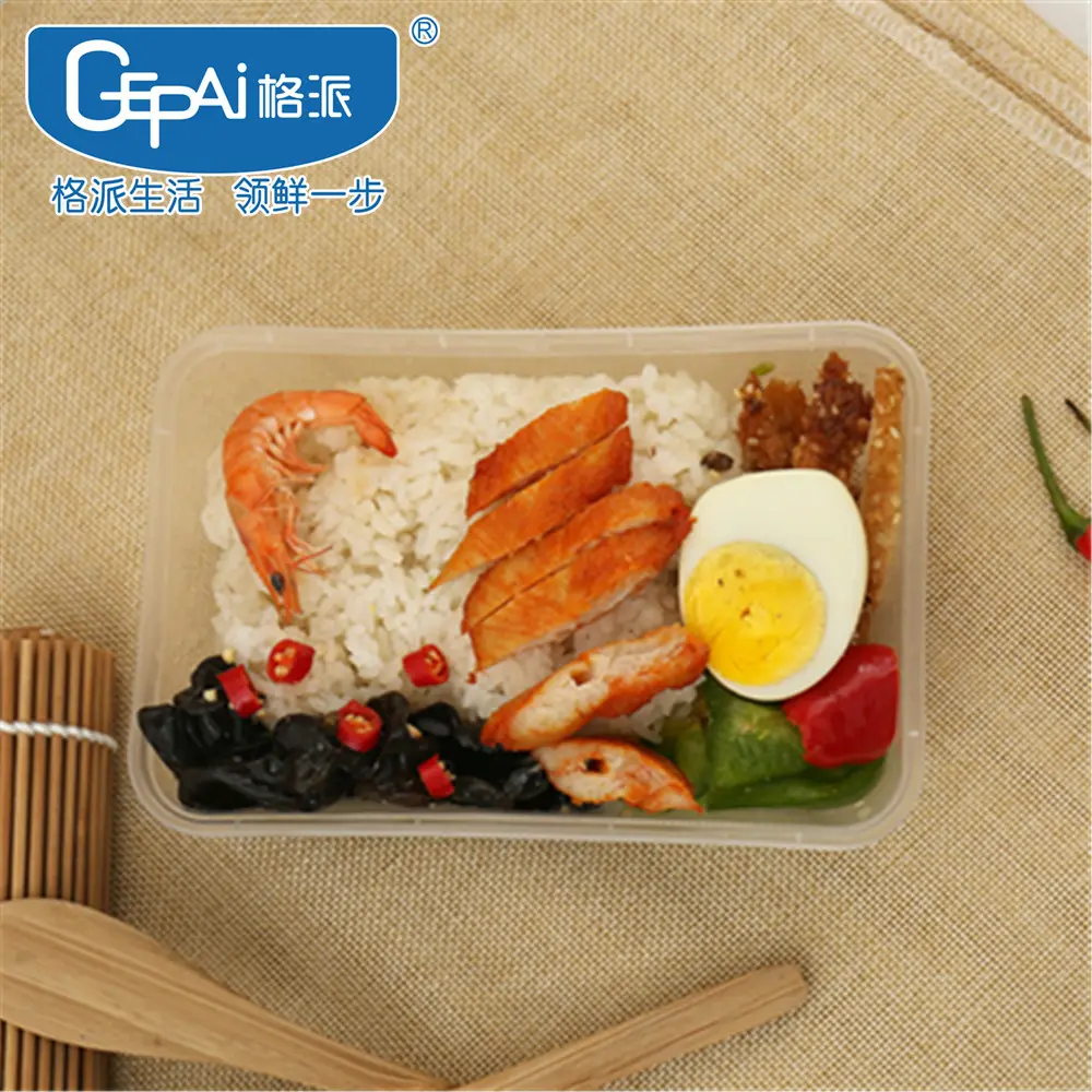 Wholesale 500ml 650ml 750ml 1000ml Rectangle Plastic Food Containers With Lid