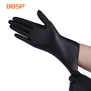 Wholesale 9 Mil Nitrile Gloves Household Heat-Resistant Cooking Food Grade Gloves Black 100% Resistant Nitrile Gloves 6mil