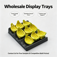 DOLADISPLAY Présentoir à Fruits et Légumes Multi-Niveaux en Plastique Noir pour Supermarché, Design Gain de Place, Présentoir à Bananes
