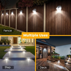 Luz de valla solar 5 W blanco frío IP65 impermeable al aire libre LED lámpara de pared para patio jardín cubierta iluminación - Product Image 3