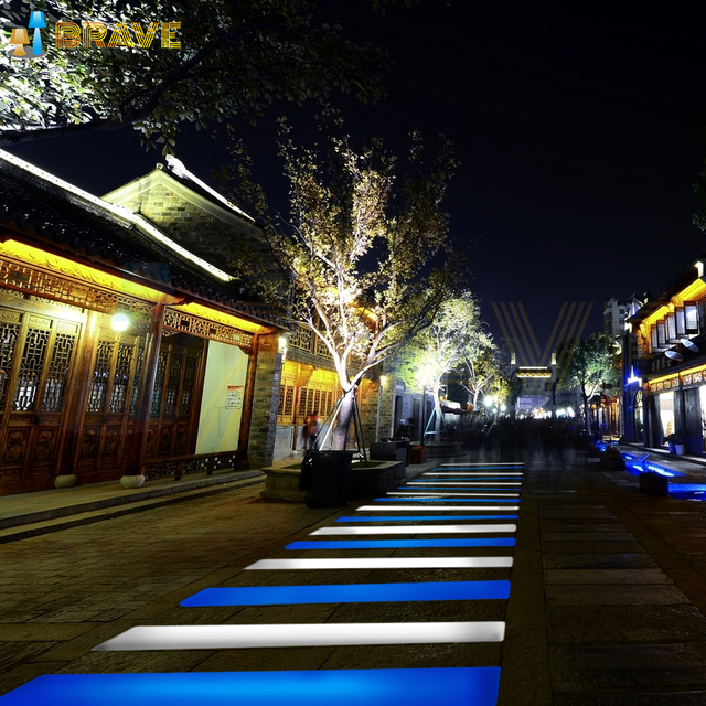 Smart Pedestrian Crossing Change Color Crosswalks by Remote Waterproof IP65 LED zebra Crossing for Road