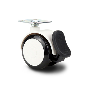 2 Zoll PP Nylon Medical Bett rollen <span class=keywords><strong>Low</strong></span> <span class=keywords><strong>Profile</strong></span> Doppel PU Light Duty Flat Swivel Lenkrad bremse 50mm Durchmesser Rad - Product Image 3