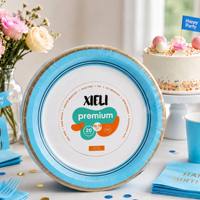 Assiettes en papier jetables XIELI fabriquées en Indonésie, 10,75 pouces, forte capacité de charge, résistantes aux coupures et aux taches, pour un usage quotidien