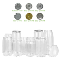 Bouteilles de jus et canettes de boisson 250ml 330ml 400ml 500ml 700ml en PET avec couvercle en aluminium à ouverture facile, vides, sérigraphiées