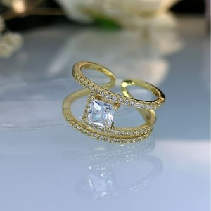 Anillo Abierto con Detalle Brillante, Diseño Atrevido, Accesorios de Moda para Hombres y Mujeres - Product Image 2