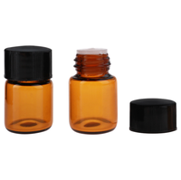 Bouteilles en verre, huile essentielle 1ml, 2ml, 3ml, 5ml, Mini pots d'échantillon en verre, couleur ambre, avec bouchon intérieur et bouchon à vis, vente en gros, pièces