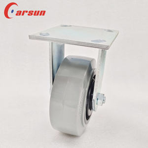 Roue pivotante antistatique Carsun Heavy Duty 5 pouces en polyuréthane, acier galvanisé, fonctionnement silencieux, fixe, grise, garantie 1 an - Product Image 2