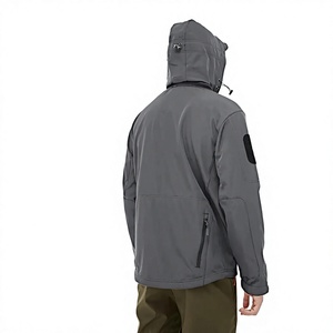 Men's Black Waterproof Winter <b>Jacket</b> <b>Hooded</b> Faux <b>Fur</b> Lined Tactical Softshell Coat Wind Resistant Outdoor Wear - Product Image 3