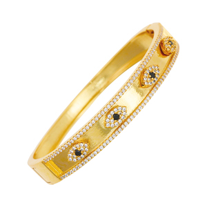 Bracelet en laiton plaqué or pour femmes, bijou fantaisie, en cristal, mauvais yeux, vente en gros, <span class=keywords><strong>2022</strong></span> - Product Image 5