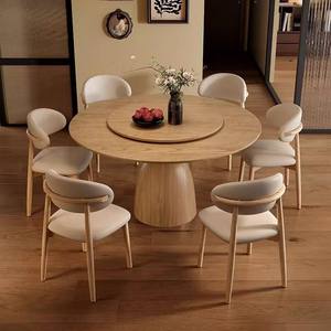 Ensemble de <span class=keywords><strong>table</strong></span> à manger ronde à usage domestique de petite taille <span class=keywords><strong>avec</strong></span> <span class=keywords><strong>plateau</strong></span> rotatif pour un usage quotidien - Product Image 2