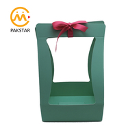 Boîte portable en forme de corbeille à papier avec support de transport de fleurs de mariage pliable bon marché et évidée personnalisée