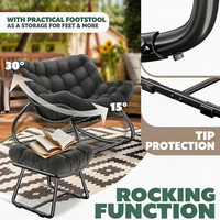 Chaise de camping portable, chaise longue, chaise à bascule d'extérieur avec repose-pieds