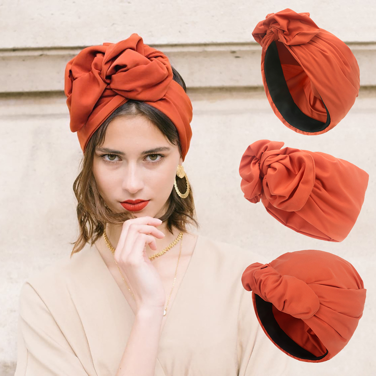 Turban Head Scarf With Knot In Front Tie Head Scarf Knot Front How