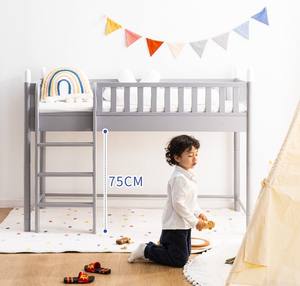 เตียงเด็กเล็กทำจากไม้ยี่ห้อ Lepinkids รุ่น Eason พร้อมราวกั้นสูงและต่ำ ขนาด 160x80 ซม. สำหรับห้องนอนและโรงเรียน เฟอร์นิเจอร์เด็กสไตล์โมเดิร์น - Product Image 5