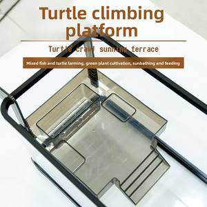 Support de bain rectangulaire créatif populaire pour tortues avec rampes <span class=keywords><strong>d</strong></span>'escalade, île flottante et escaliers pour l'aménagement paysager des aquariums - Product Image 4