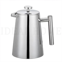 Presse à café française portable en acier inoxydable de haute qualité avec filtres supplémentaires inclus pour le camping et la maison