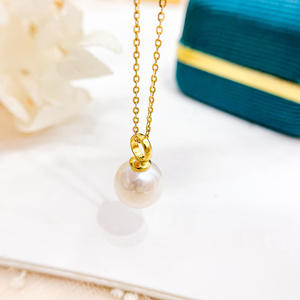 WENCHI S925 <b>Silver</b> <b>Pendant</b> <b>Necklace</b> with 8-12mm Round Beads DIY Pearl Accessories Empty Stand Simple Design-China Model 10654 - Product Image 1