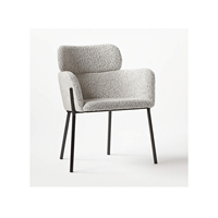 Chaises de salle à manger de luxe modernes en tissu de velours sur les pieds en métal