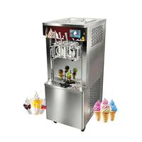 Machine à yaourt glacé continu 3 saveurs 30l/h, 8 programmes, machine à glace molle et sorbetière de comptoir avec buses 3D