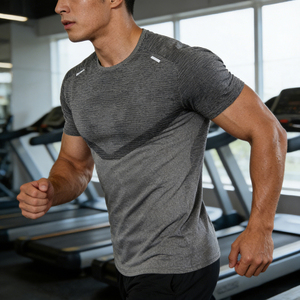 T-Shirt Sportiva <span class=keywords><strong>da</strong></span> Uomo di Alta Qualità, 90% Poliestere 10% Spandex, 180GSM, Personalizzabile con Sublimazione, per <span class=keywords><strong>Palestra</strong></span> e Corsa - Product Image 2