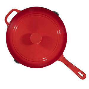 Meilleure vente poêle profonde en <span class=keywords><strong>fonte</strong></span> <span class=keywords><strong>émaillée</strong></span> de 5 pintes poêle à frire avec couvercle - Product Image 4