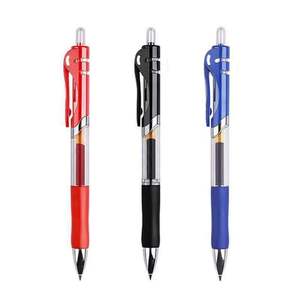 Meilleur lot de stylos gel rétractables en plastique rechargeables à encre noire, rouge et bleue de 0,5 mm et 1 mm, écriture fluide, personnalisables, vente en gros - Product Image 1