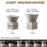FENN Nouveau Design 120/170ml Tasse à café, latte, thé et expresso en céramique et argile, style rétro vintage, forme entonnoir, en poterie rustique et porcelaine
