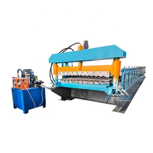 Petit pain ondulé de panneau de toit en métal d'arc de la grande vitesse 988mm formant l'équipement pour la production industrielle de toiture - Product Image 1