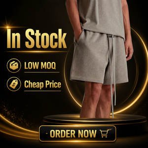 Set 2 Pezzi da Uomo in French Terry Lavato Traspirante con Logo Personalizzato, Basso MOQ, Economico, Alta Qualità, Essenziale <span class=keywords><strong>Streetwear</strong></span>, <span class=keywords><strong>Pantaloncini</strong></span> da Palestra - Product Image 6