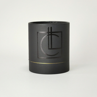 Tube Cylindrique Rond Personnalisé Noir pour Emballage Cadeau de Bougie