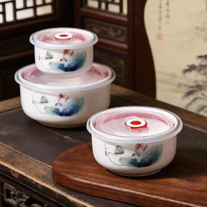 Bol en céramique pour la conservation des aliments, ensemble de trois bols scellés avec couvercles, coffret cadeau, cadeau pratique pour événement, vente en gros - Product Image 2