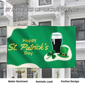 Runesol St Patrick's Day Irish Leprechaun <strong>Flag</strong> 3x5ft Waterproof Polyester <strong>Funny</strong> Design for Garden Bar Pub Party Decor - Product Image 2