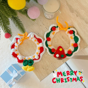 Écharpe de Noël pour chat, écharpe pour chien, bavoir, collier en laine pour petit chien, accessoires tricotés à la main - Product Image 3