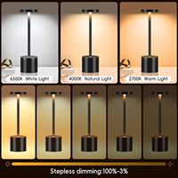 IP54 lampu meja tanpa kabel portabel, lampu meja LED Modern 5000mAh dapat diisi ulang 3 WARNA peredupan Stepless UNTUK RESTORAN