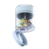 JUXINDA Mini distributeur de médicaments portable 2-en-1 pour le stockage quotidien des médicaments.
