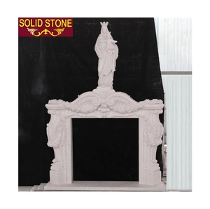 Manteau en pierre naturelle design personnalisé cheminée à statue en marbre blanc décorative d'intérieur pour <span class=keywords><strong>maison</strong></span> de luxe - Product Image 1