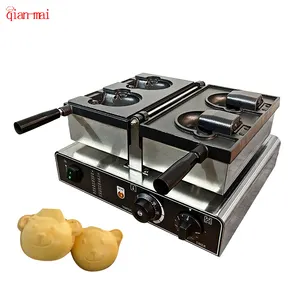 Özelleştirilmiş ticari aperatif makineleri dökme demir ayı şekilli dondurma koni Sale Wafflle Maker makinesi satılık