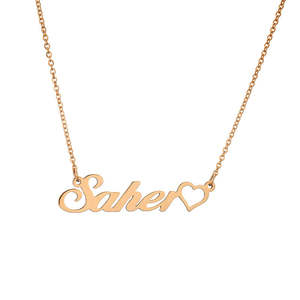 Collier avec <span class=keywords><strong>lettres</strong></span> et pendentif en acier inoxydable tendance sur mesure Collier à chaîne plaqué or 18 ct avec nom personnalisé bijoux pour femmes - Product Image 6