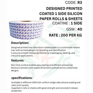 Custom Printed One Side <b>Silicon</b> Coated Rolls <b>Sheets</b> High Quality Release Packaging Products & Packaging - Product Image 5