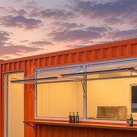 Kiosque-bar conteneur, café en conteneur maritime, stand alimentaire extérieur 10ft 20ft avec fenêtre relevable, peinture personnalisée