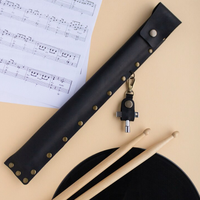 Étui en cuir PU pour baguettes de batterie - Étui pour baguettes - Étui en cuir pour instrument de musique - Cadeau pour batteur - Groupe de musiciens - Étui