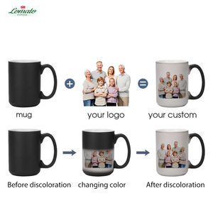 Vente en gros de tasses à café magiques changeant de couleur par sublimation thermique de 15 oz, tasse à thé au lait personnalisée en céramique, tasse photo magique, logo personnalisé - Product Image 1