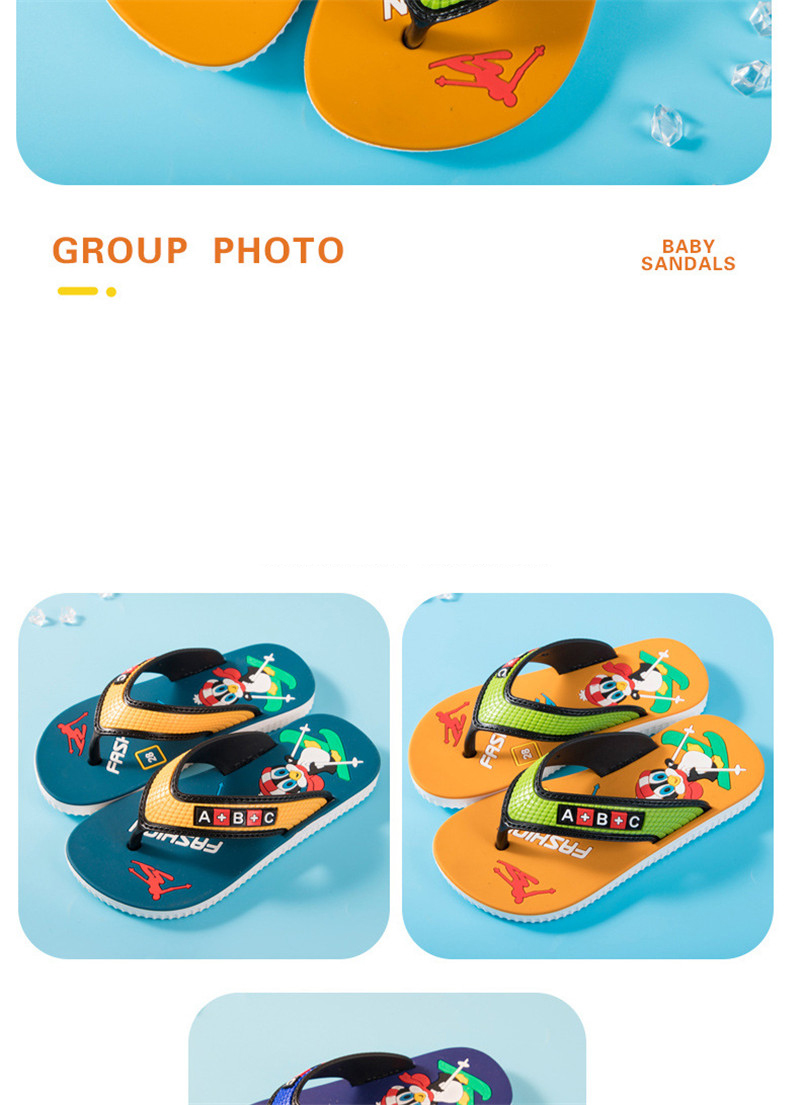 Children Filp Flops Summer PVC Shoes Cartoon Printed Kids Filp-flops Slippers
