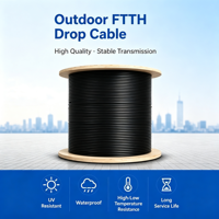 Câble de branchement fibre optique FTTH G657A1 4 fibres FRP autoportant extérieur Fabricant sur mesure