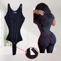 Bodysuit Terbuka dengan Ritsleting dan Pengait, Pakaian Kompresi Pembentuk Tubuh Wanita, Pengontrol Perut Fajase Colombianas Tahap 2/3, Pembentuk Tubuh Thong