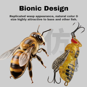 เหยื่อตก<span class=keywords><strong>ปลา</strong></span>แบบผิวน้ำรูปทรงตัวต่อแบบ Hornet Crawler  เลียนแบบตัวต่อแบบ Wasp  เหยื่อแข็งแบบมีปีก สำหรับตก<span class=keywords><strong>ปลา</strong></span> Bass, Trout, Pike - Product Image 4