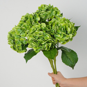 Bouquet de fleurs artificielles d'hortensias en caoutchouc souple, fait main, pour décoration de mariage et de maison, 57 pièces multicolores - Product Image 3