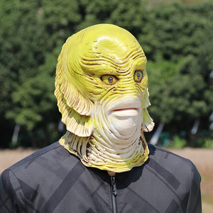 Masque de monstre poisson en latex, masque intégral pour la tête, accessoire de fête d'Halloween, accessoire de costume de mascarade - Product Image 2